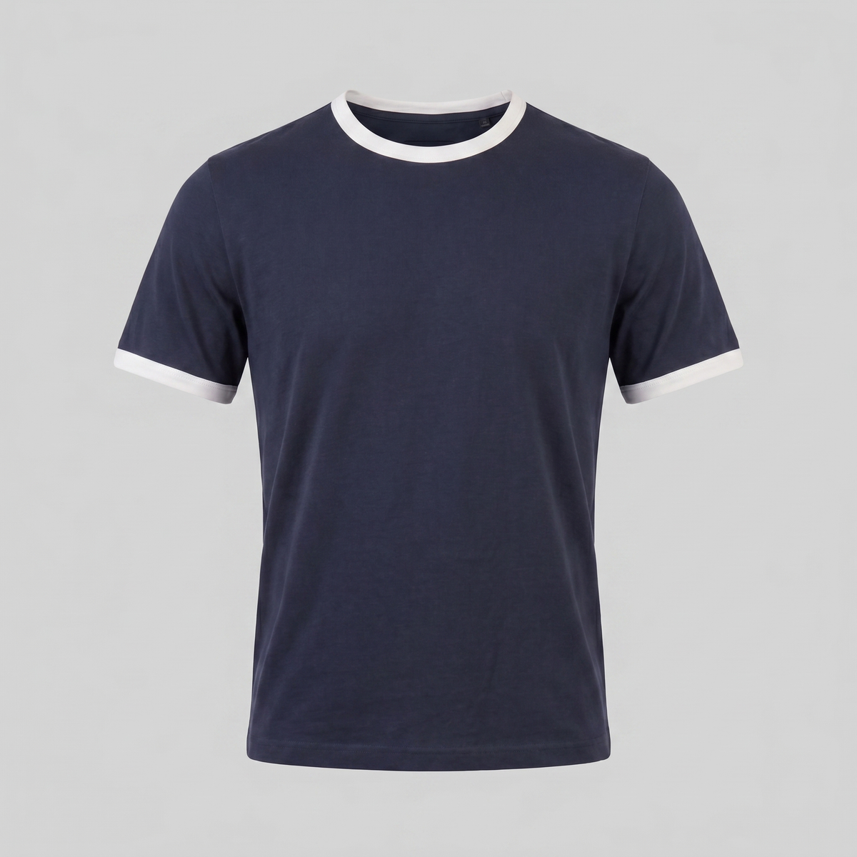 Contrast Trim Crew Neck T-Shirt in Classic White