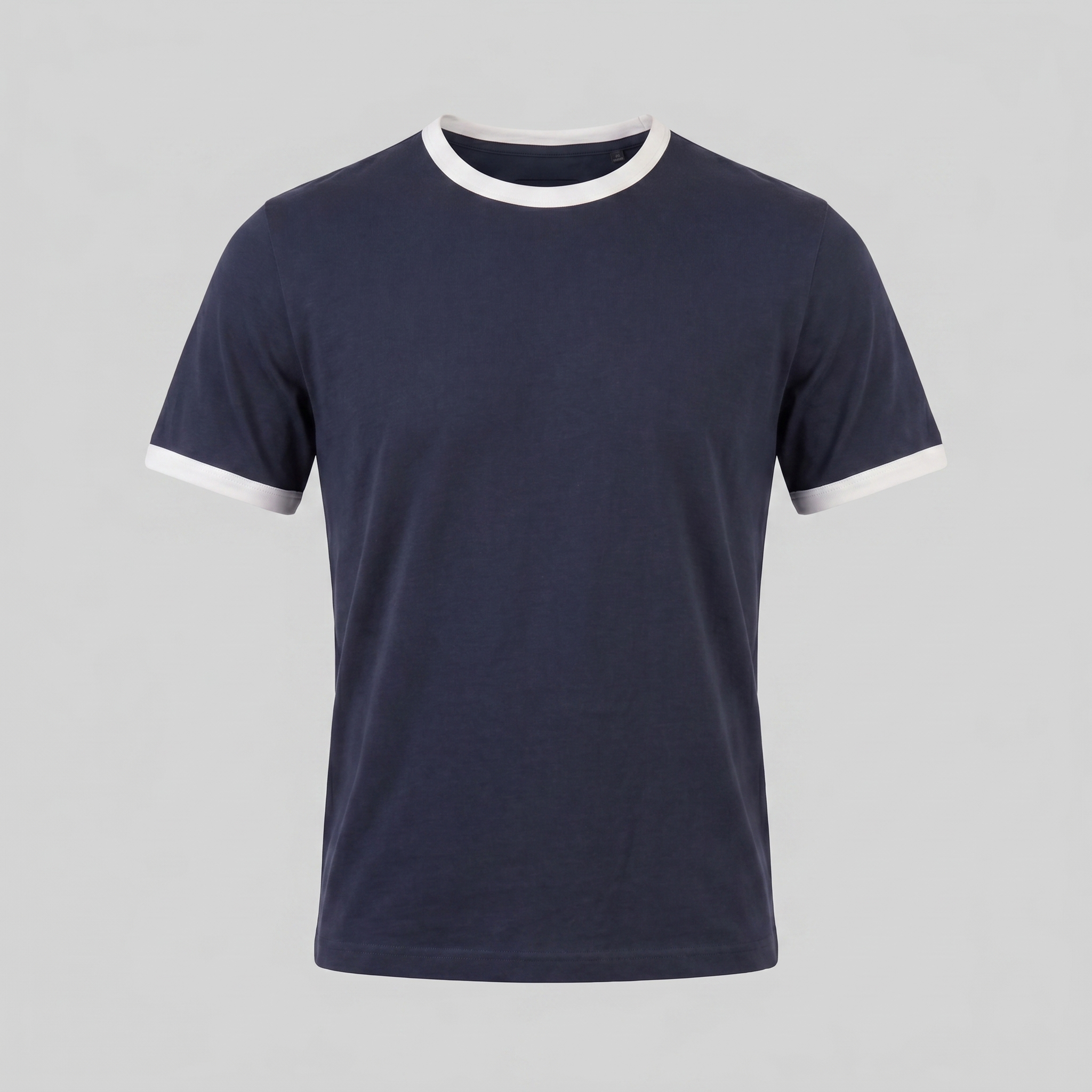 Contrast Trim Crew Neck T-Shirt in Classic White