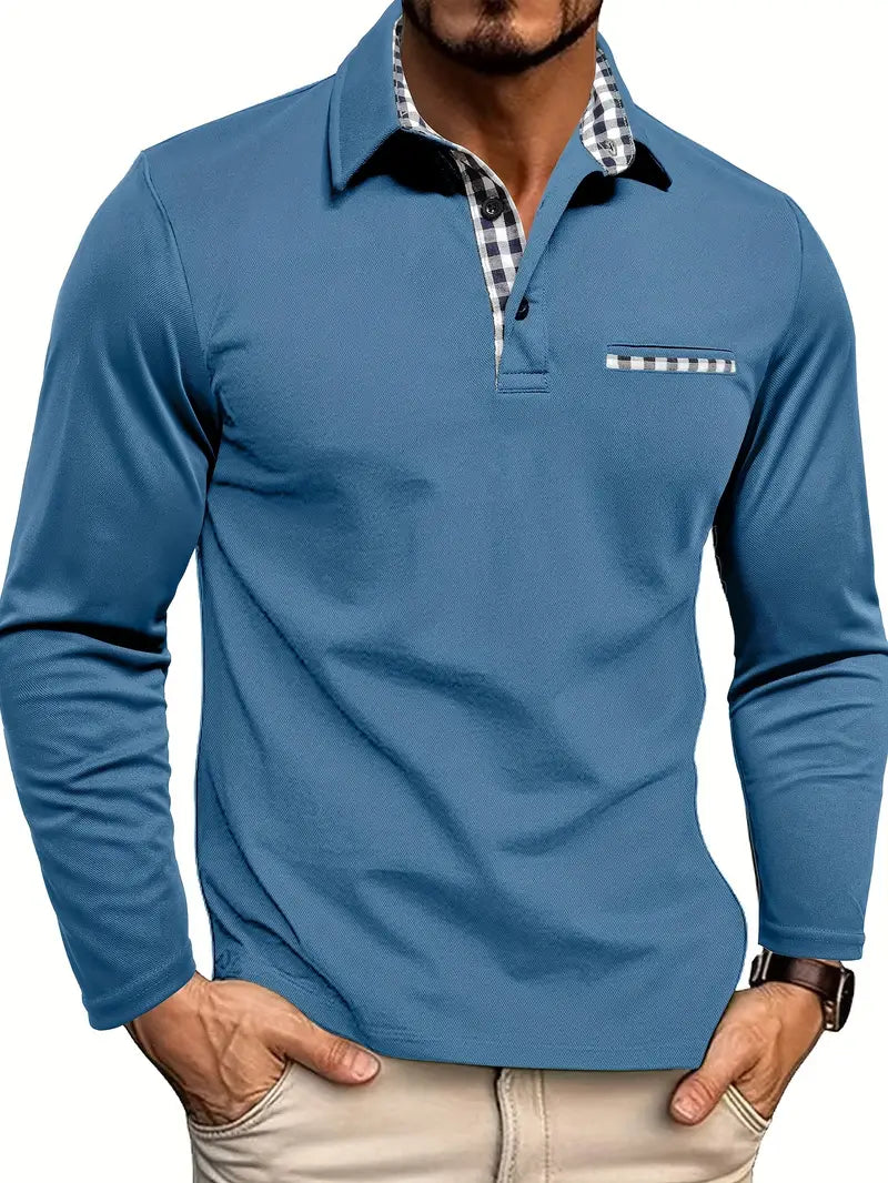 Men's Long Sleeve Polo with Collar