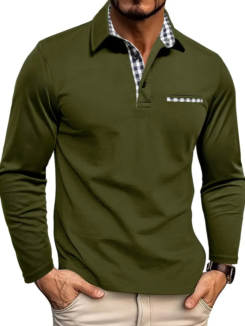 Men's Long Sleeve Polo with Collar