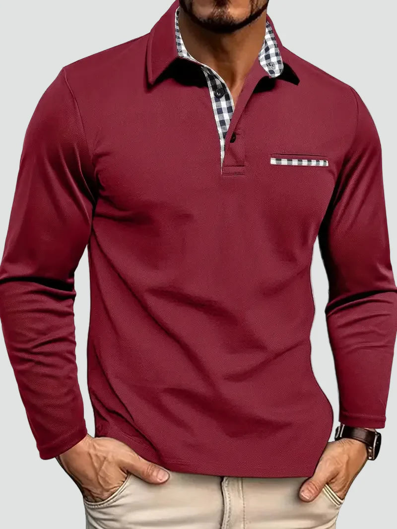 Men's Long Sleeve Polo with Collar