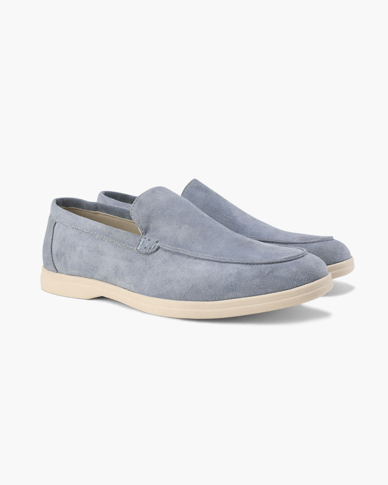 Suede Slip-On Loafers in Earth Brown