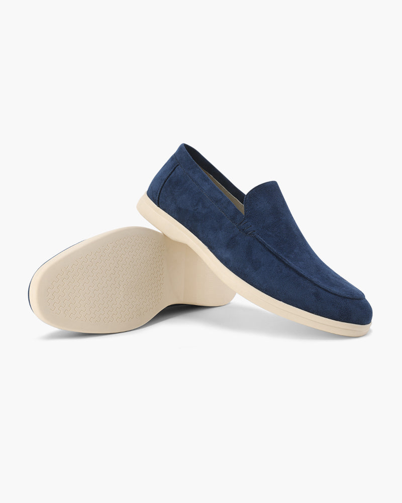 Suede Slip-On Loafers in Earth Brown