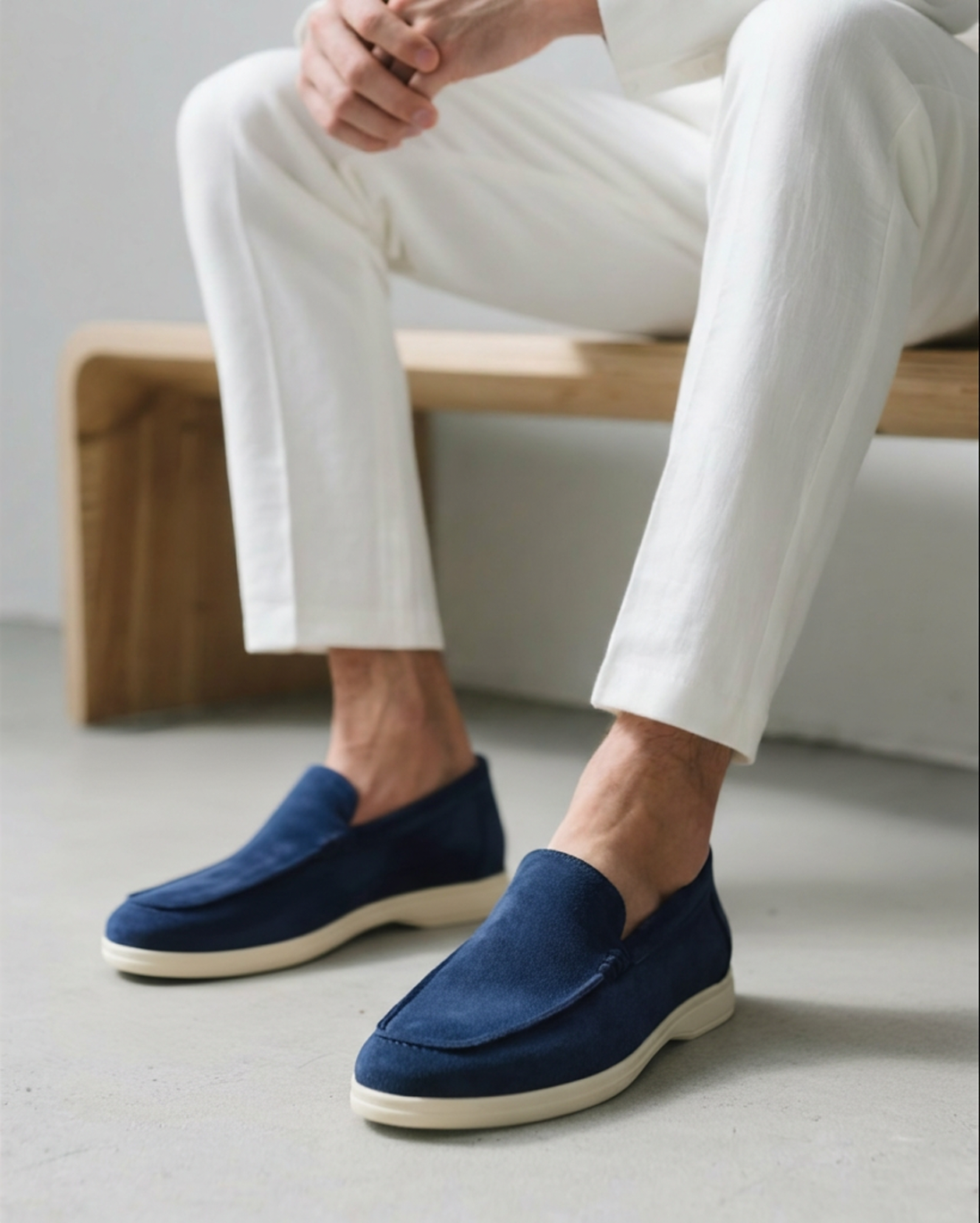 Suede Slip-On Loafers in Earth Brown