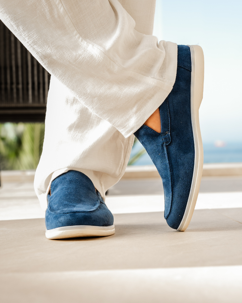 Suede Slip-On Loafers in Earth Brown