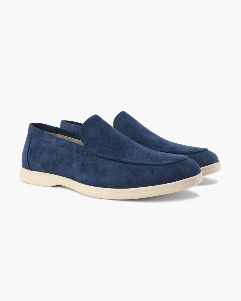 Suede Slip-On Loafers in Earth Brown