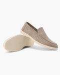 Suede Slip-On Loafers in Earth Brown