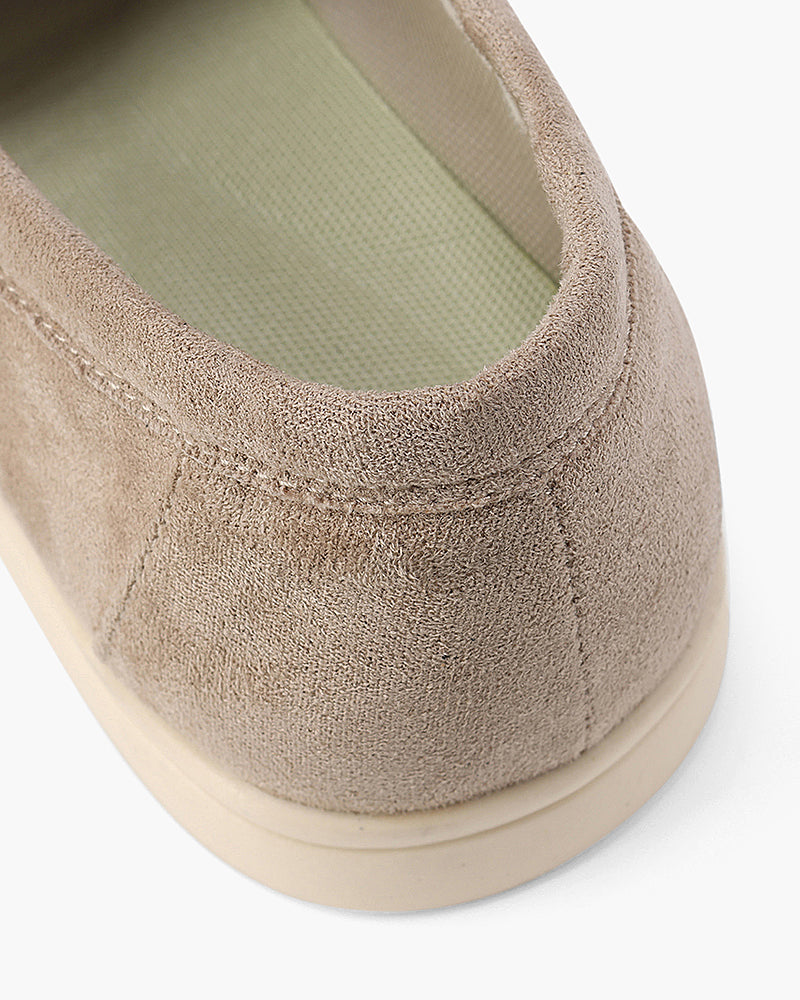 Suede Slip-On Loafers in Earth Brown