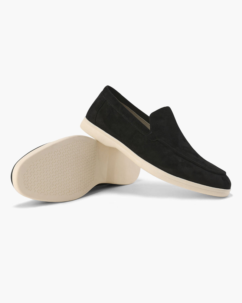 Suede Slip-On Loafers in Earth Brown