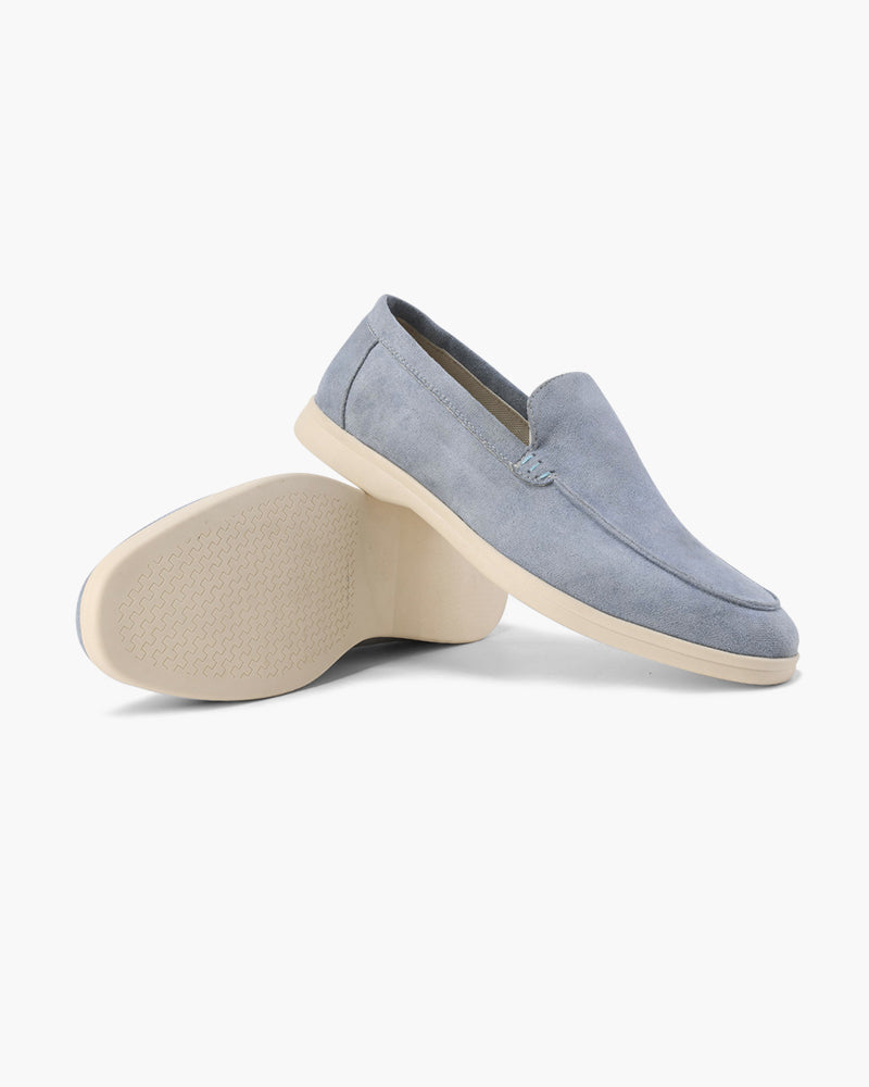 Suede Slip-On Loafers in Earth Brown