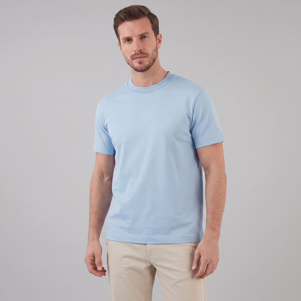 Cotton Crew Neck T-Shirt in Classic White