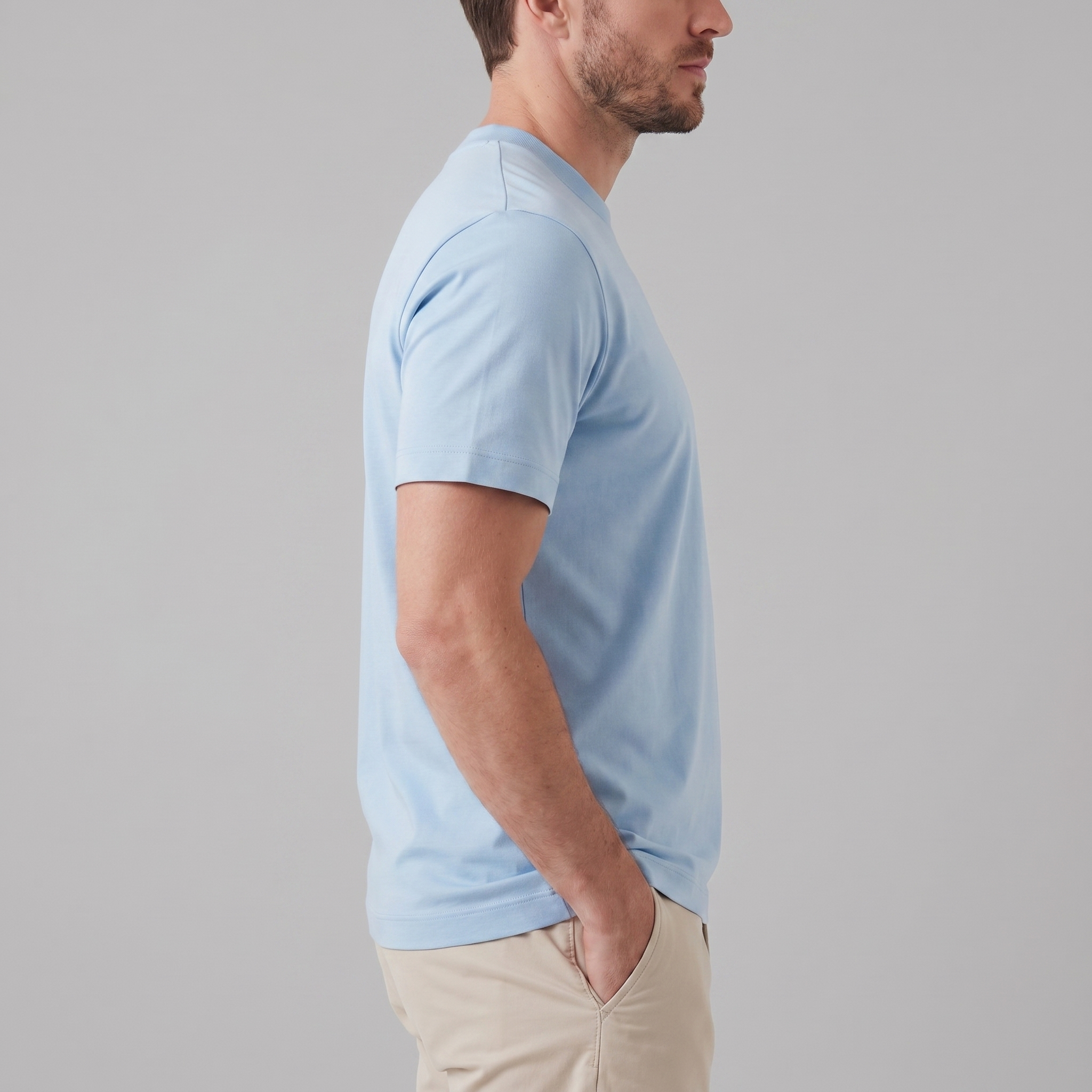 Cotton Crew Neck T-Shirt in Classic White