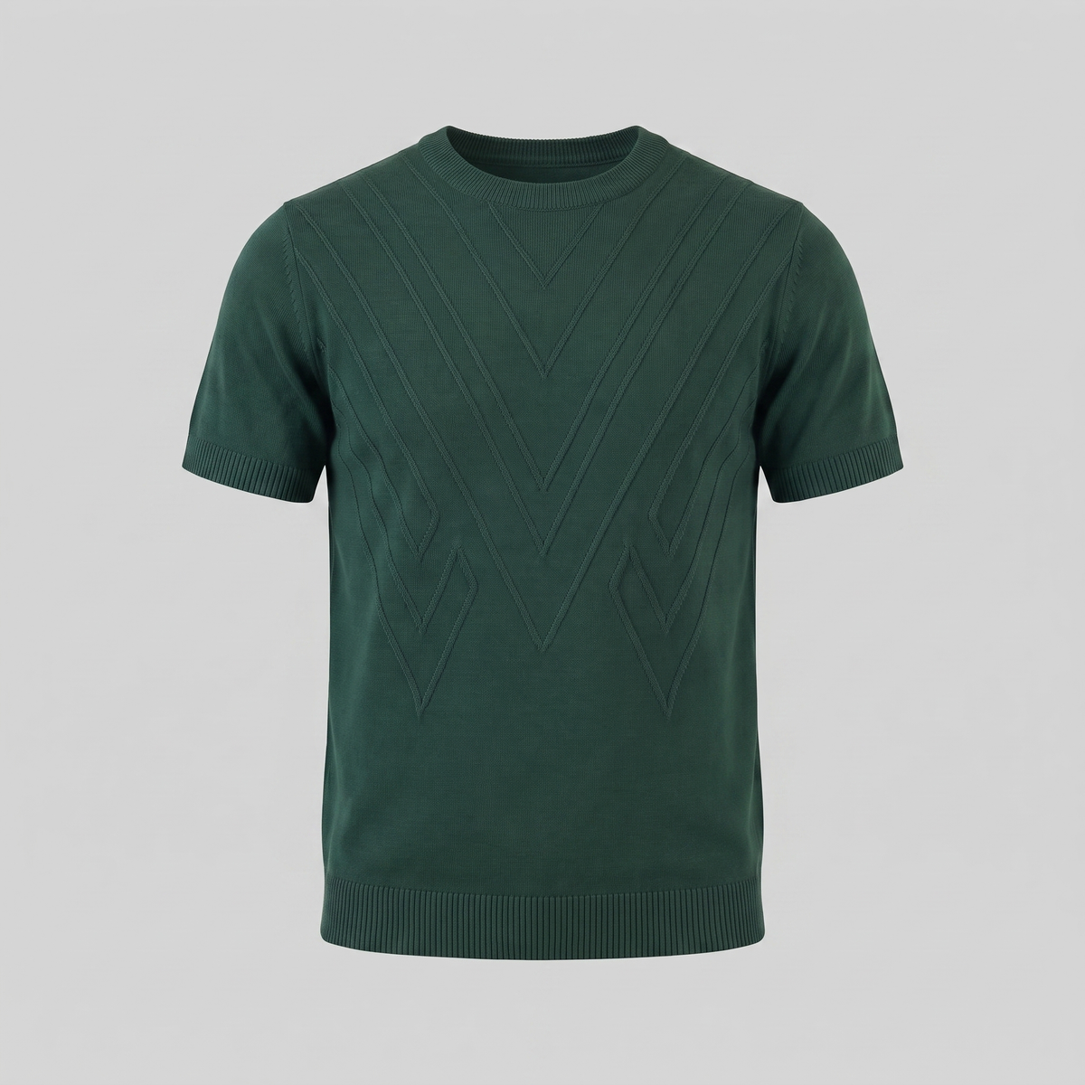 Textured Long Sleeve Crew Neck T-Shirt