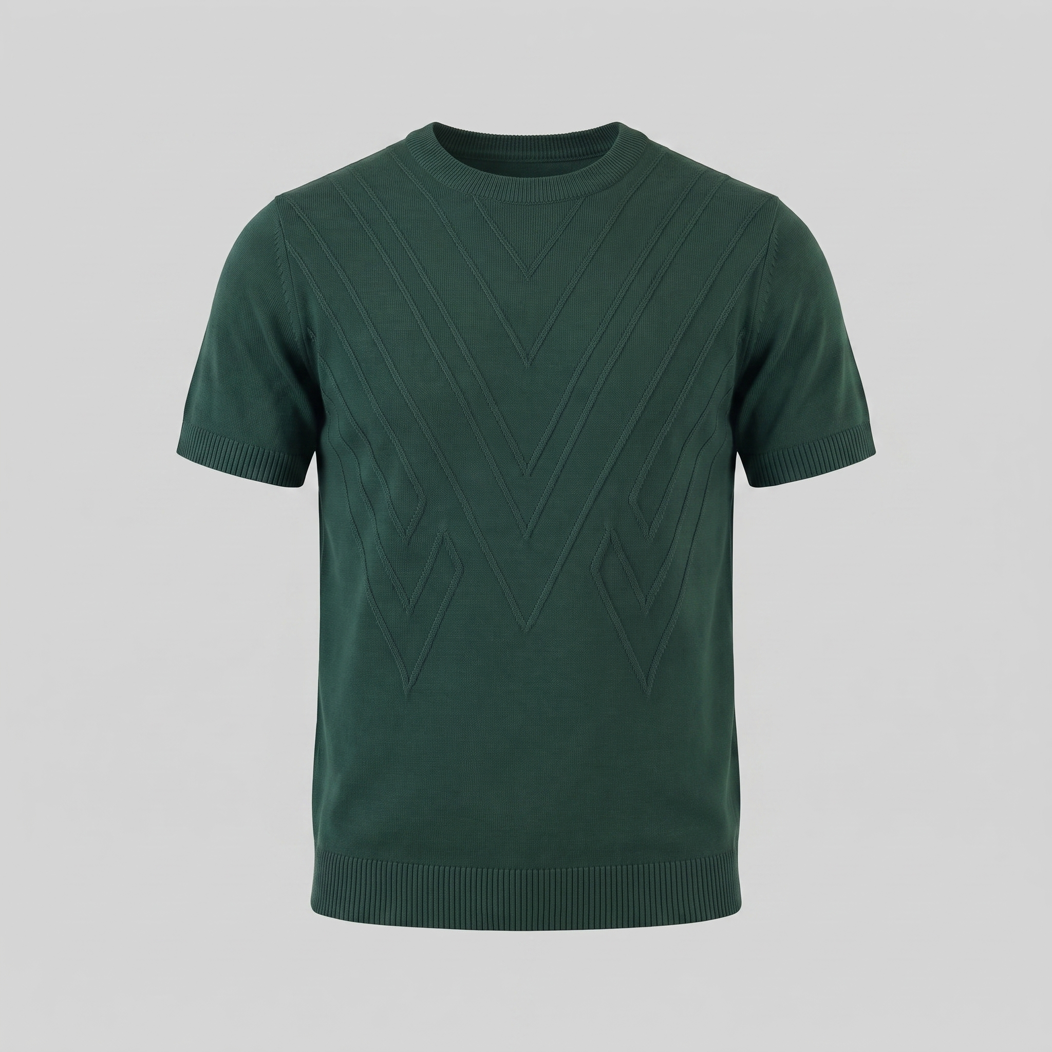 Textured Long Sleeve Crew Neck T-Shirt
