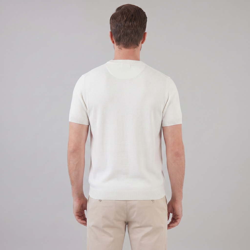 Textured Long Sleeve Crew Neck T-Shirt