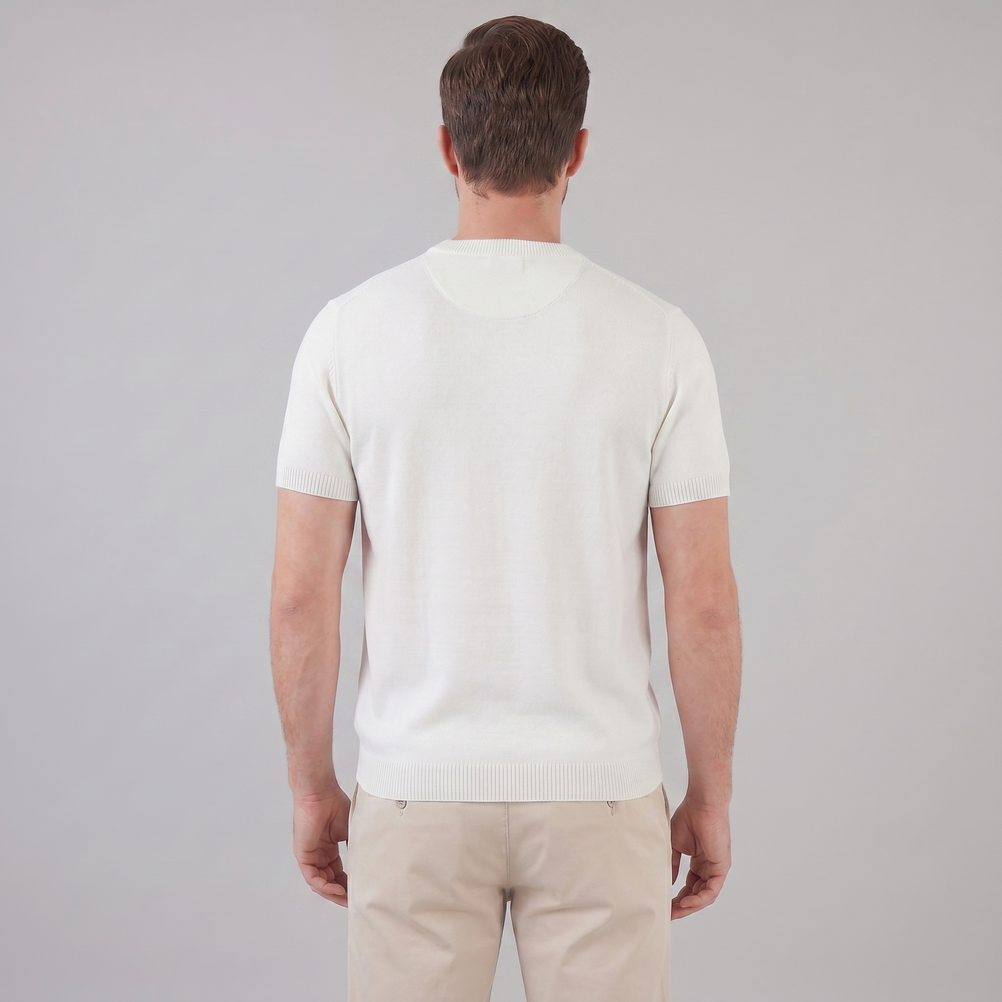 Textured Long Sleeve Crew Neck T-Shirt