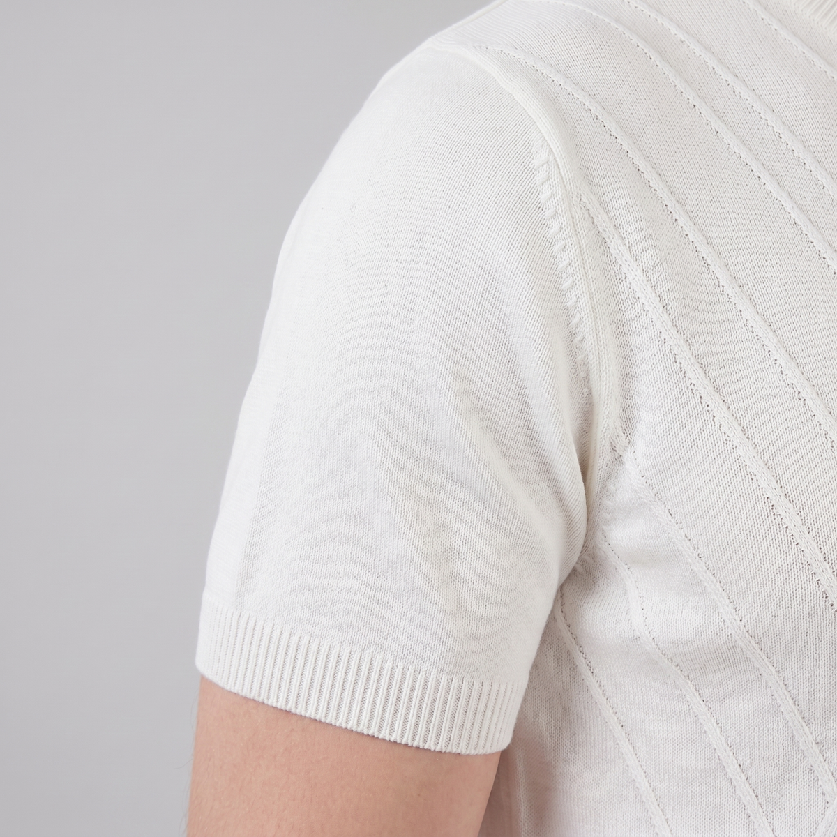 Textured Long Sleeve Crew Neck T-Shirt
