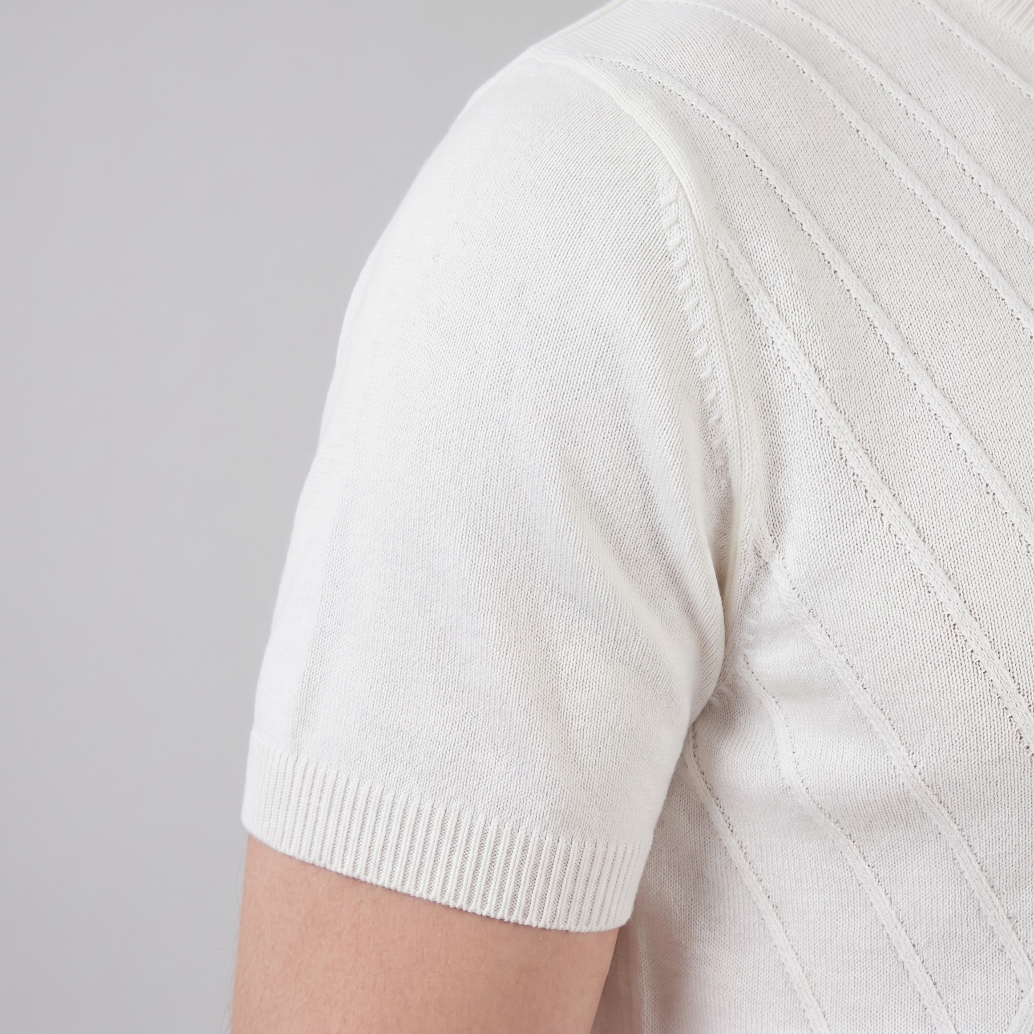 Textured Long Sleeve Crew Neck T-Shirt