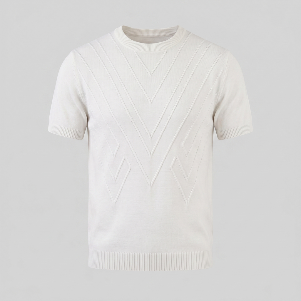 Textured Long Sleeve Crew Neck T-Shirt