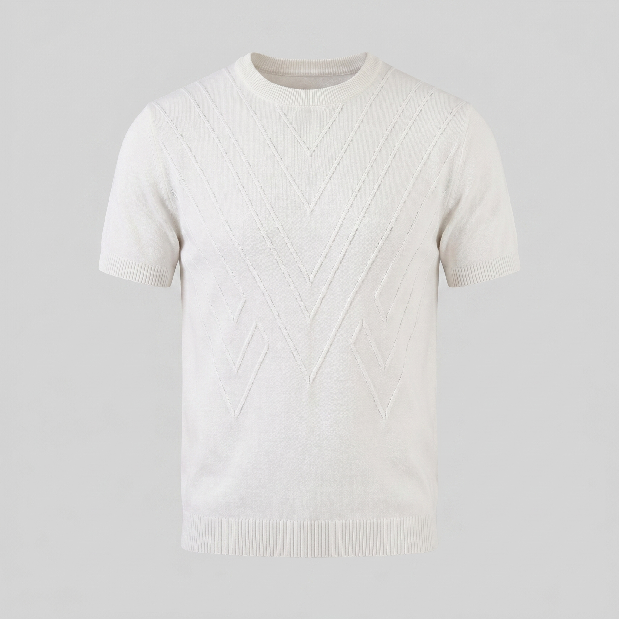 Textured Long Sleeve Crew Neck T-Shirt