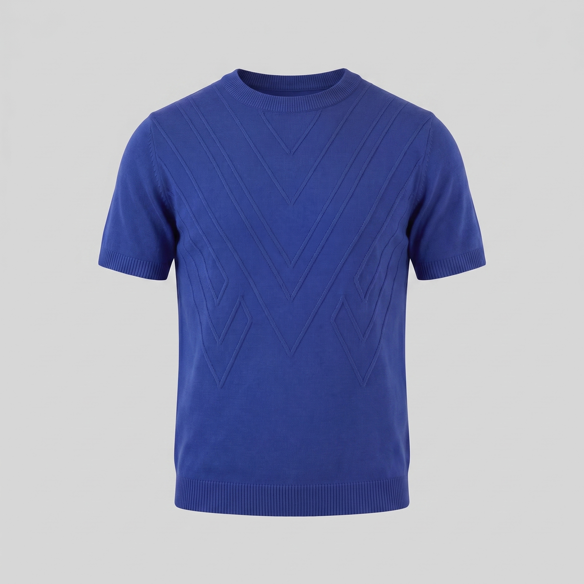 Textured Long Sleeve Crew Neck T-Shirt