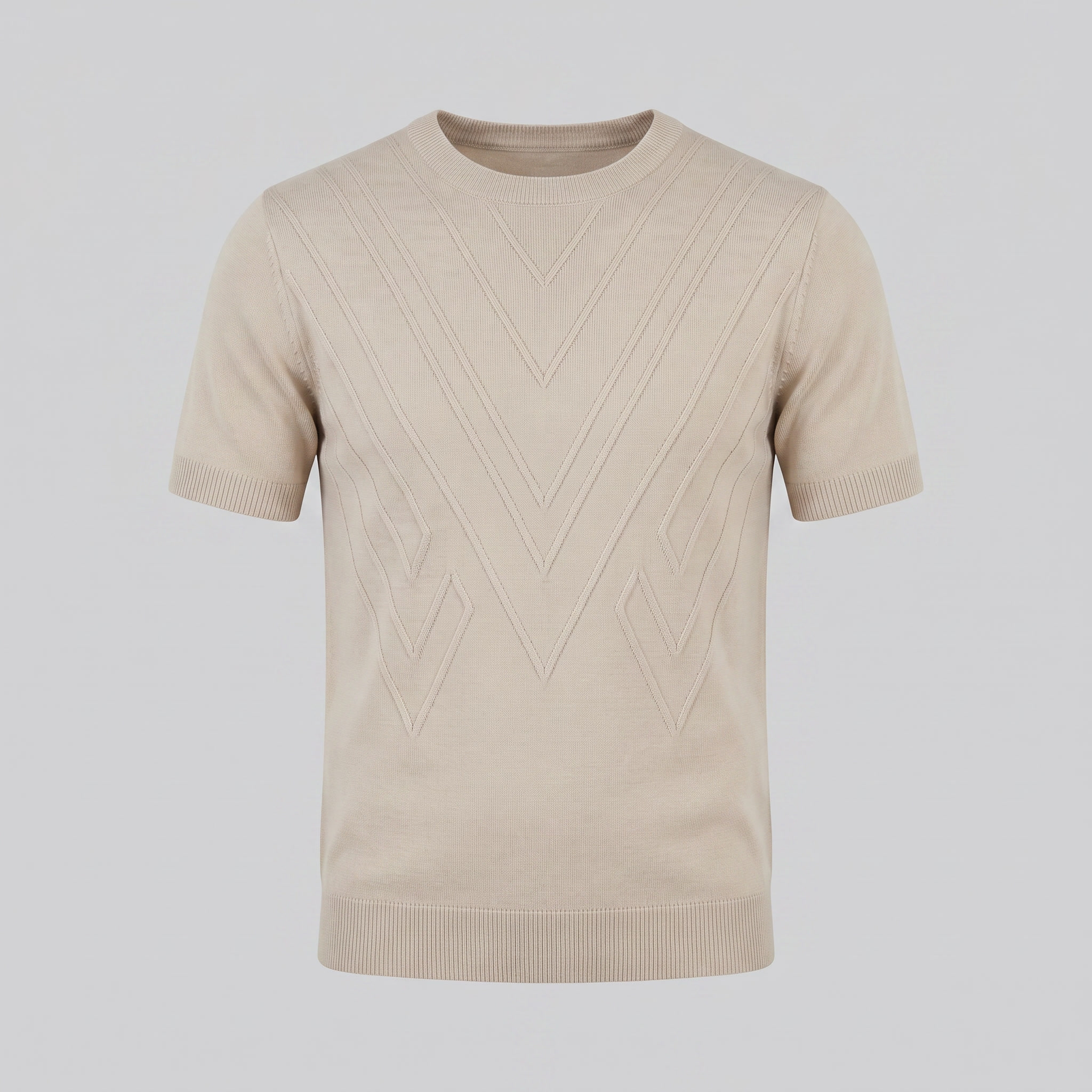 Textured Long Sleeve Crew Neck T-Shirt