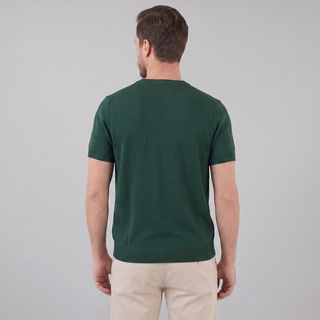 Textured Long Sleeve Crew Neck T-Shirt