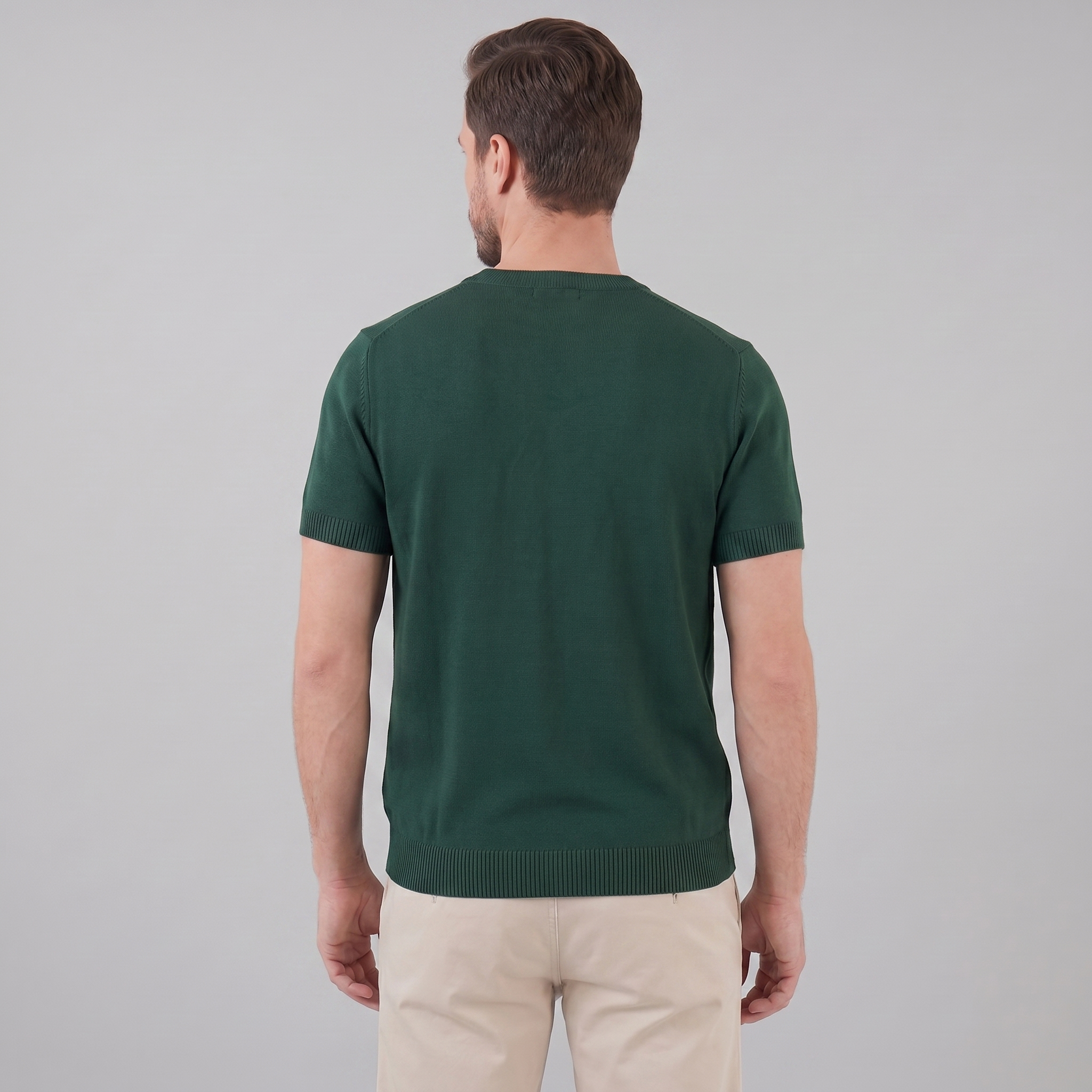 Textured Long Sleeve Crew Neck T-Shirt