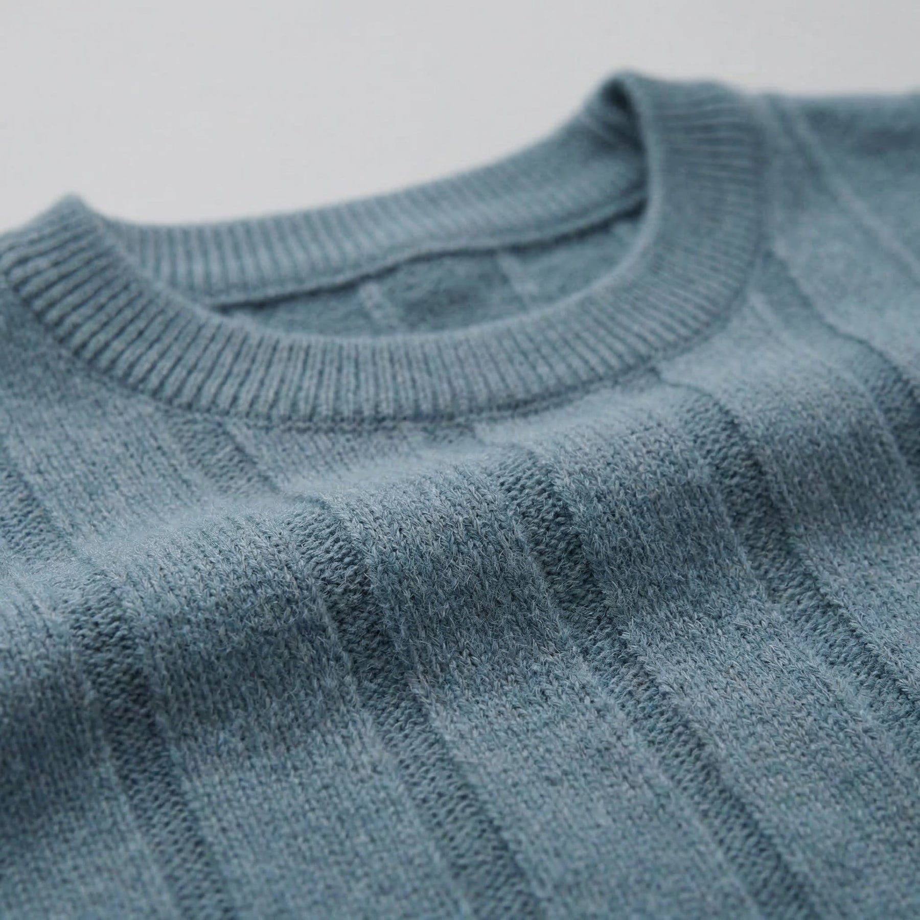 Ribbed Knit Long Sleeve T-Shirt in Classic Neutral