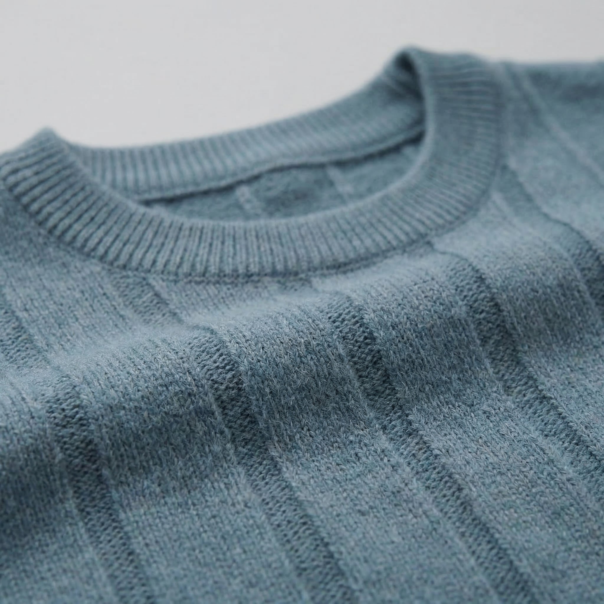 Ribbed Knit Long Sleeve T-Shirt in Classic Neutral
