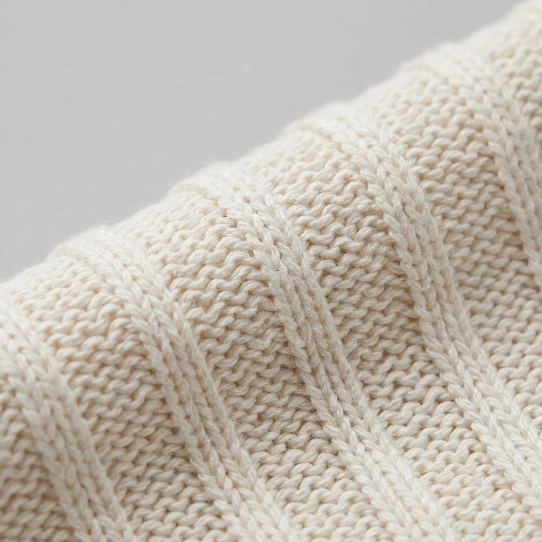 Ribbed Knit Long Sleeve T-Shirt in Classic Neutral