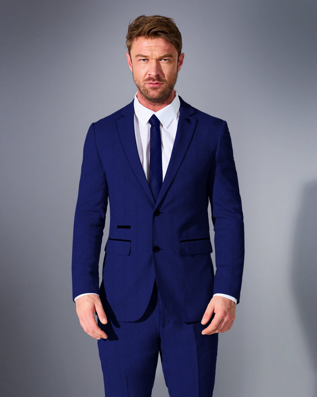 Textured Tailored Fit Stretch Blazer