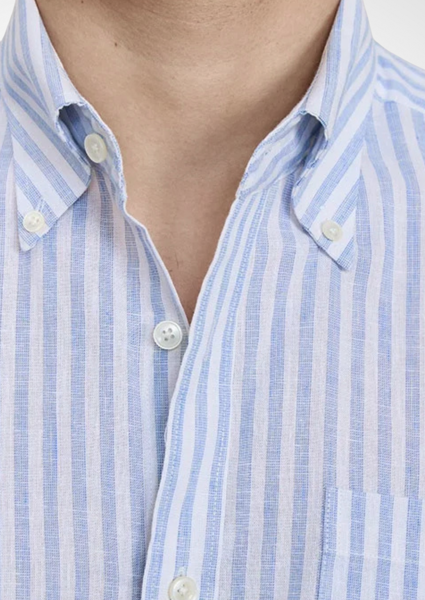 Portofino Striped Coastal Shirt in Light Blue