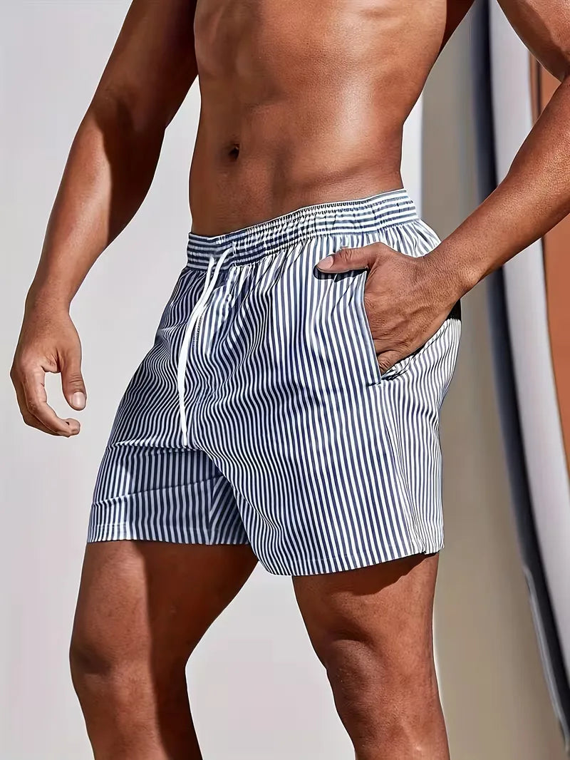Men's Striped Swim Shorts in Summer Palette