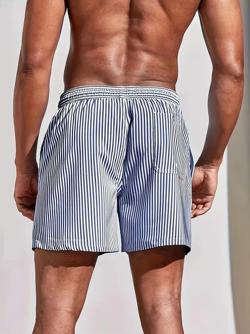 Men's Striped Swim Shorts in Summer Palette