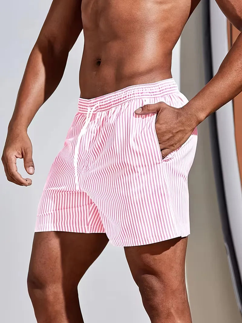 Men's Striped Swim Shorts in Summer Palette