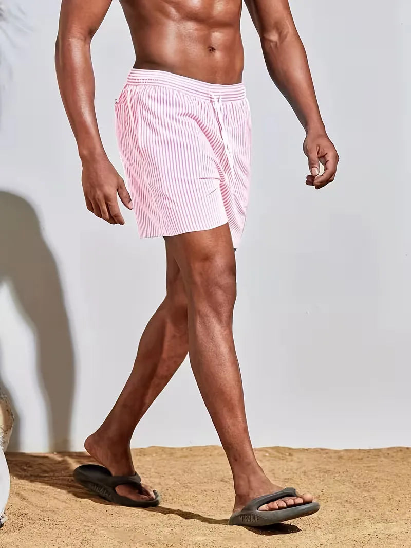 Men's Striped Swim Shorts in Summer Palette
